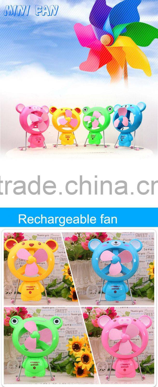 Promotional gift kids plastic electric qt micro usb fan with charger
