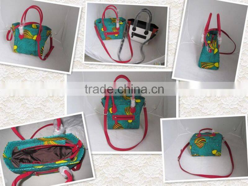 China factory African wax print fabric handbags for lady