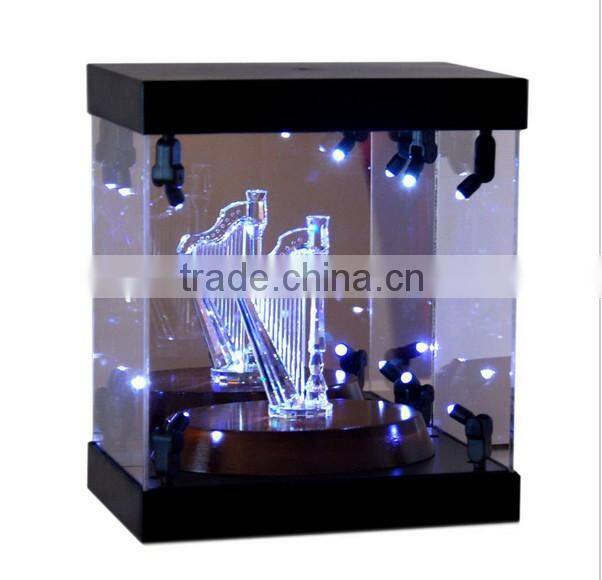 MB Display Box Acrylic Case LED Light House for Crystal Harp