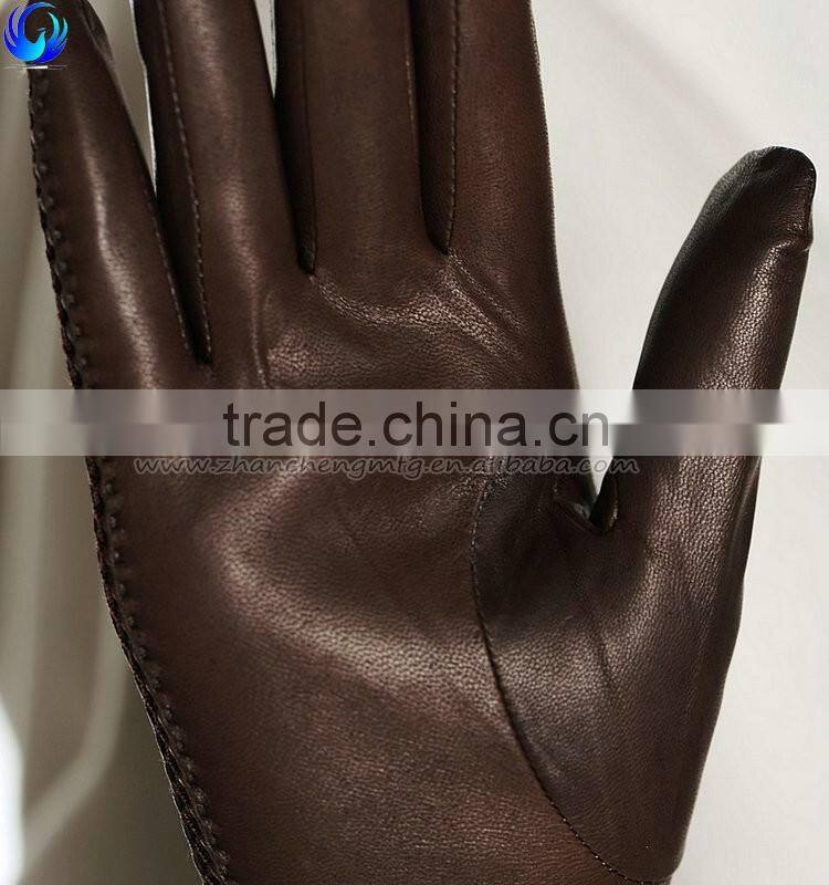 2016 fashion ladies cashmere lined sheepskin leather smart touch gloves