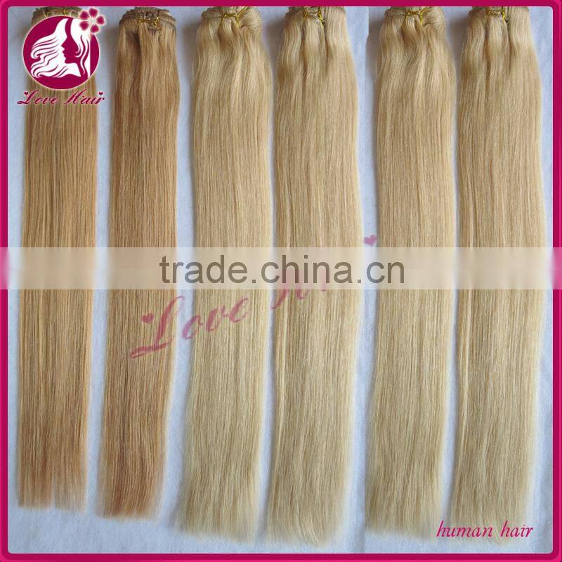 Overnight shipping Cheap 100% Peruvian human virgin blonde hair clip in hair extensions for white women