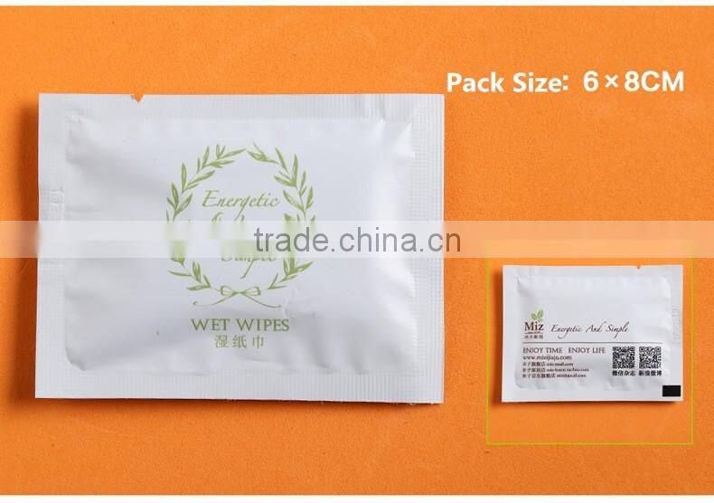 Four Sealed Small Mini Sachet Wet Refreshing Facial Wipes 6*6cm