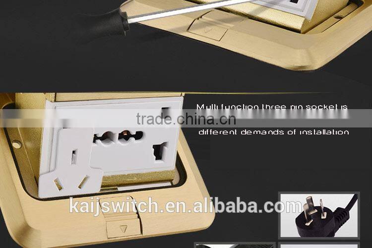 86 style waterproof multi electrical floor sockets with 6 & 5 pin and cover