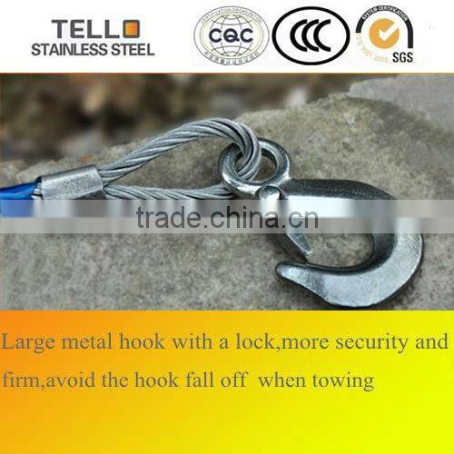 steel cable tow rope with hook