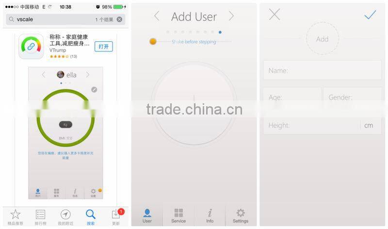 AOEOM IOS & Android Bluetooth Digital Bathroom Scales for Personal Home Use/ Bluetooth Fat Scale