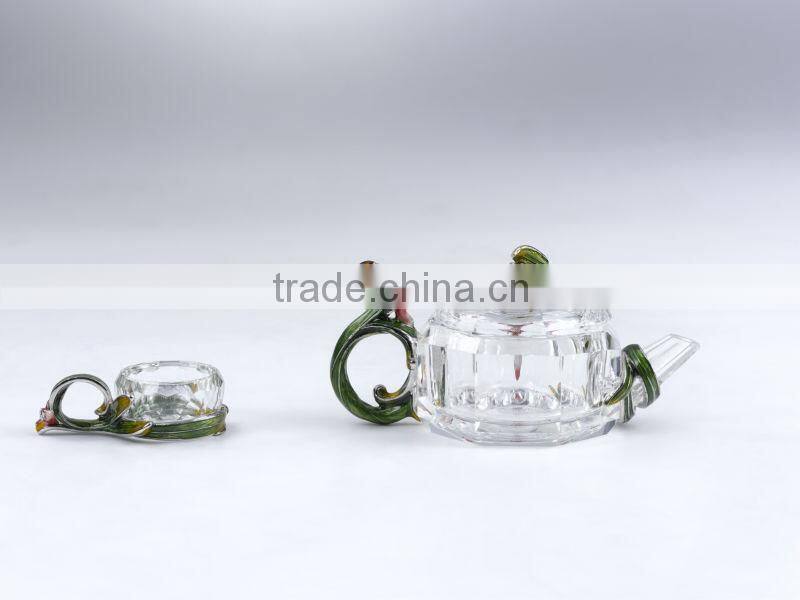 RORO Chanson orchid enamel crystal glass tea set for home decoration