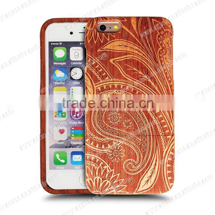Universal Charming Engraving Durable wood phone case for Iphone 6 in two parts
