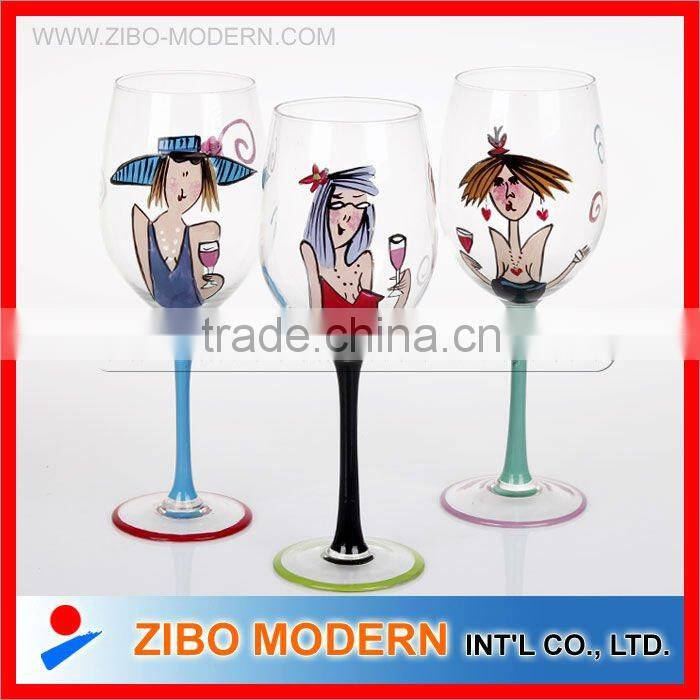 High quality hand-painted wine glass