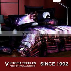 nice city pattern ROTARY reactive printing 130gsm microfiber bedding quilt cover set