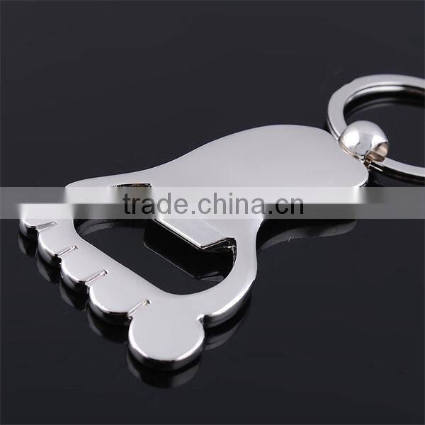 Key ring key holder metal key chain foot shaped bottle opener keychain