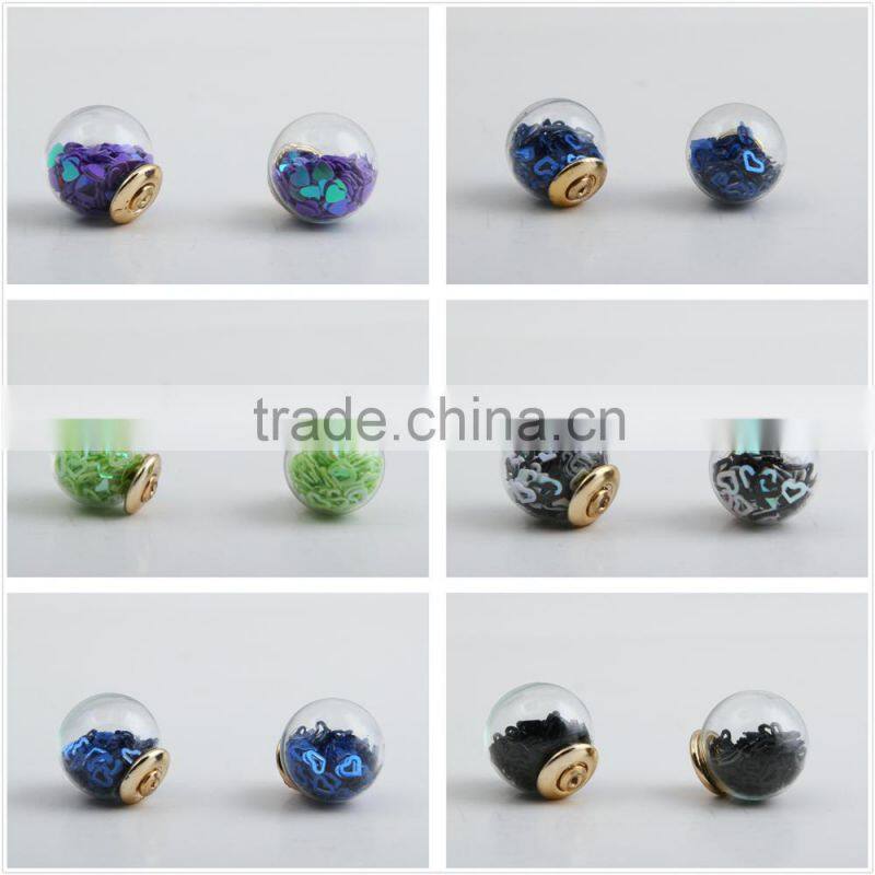 Trendy Ball Double Side Pearl Stud Earrings Glass Beads Elegant Sunflower Statement Earrings Summer Style Fashion Jewelry