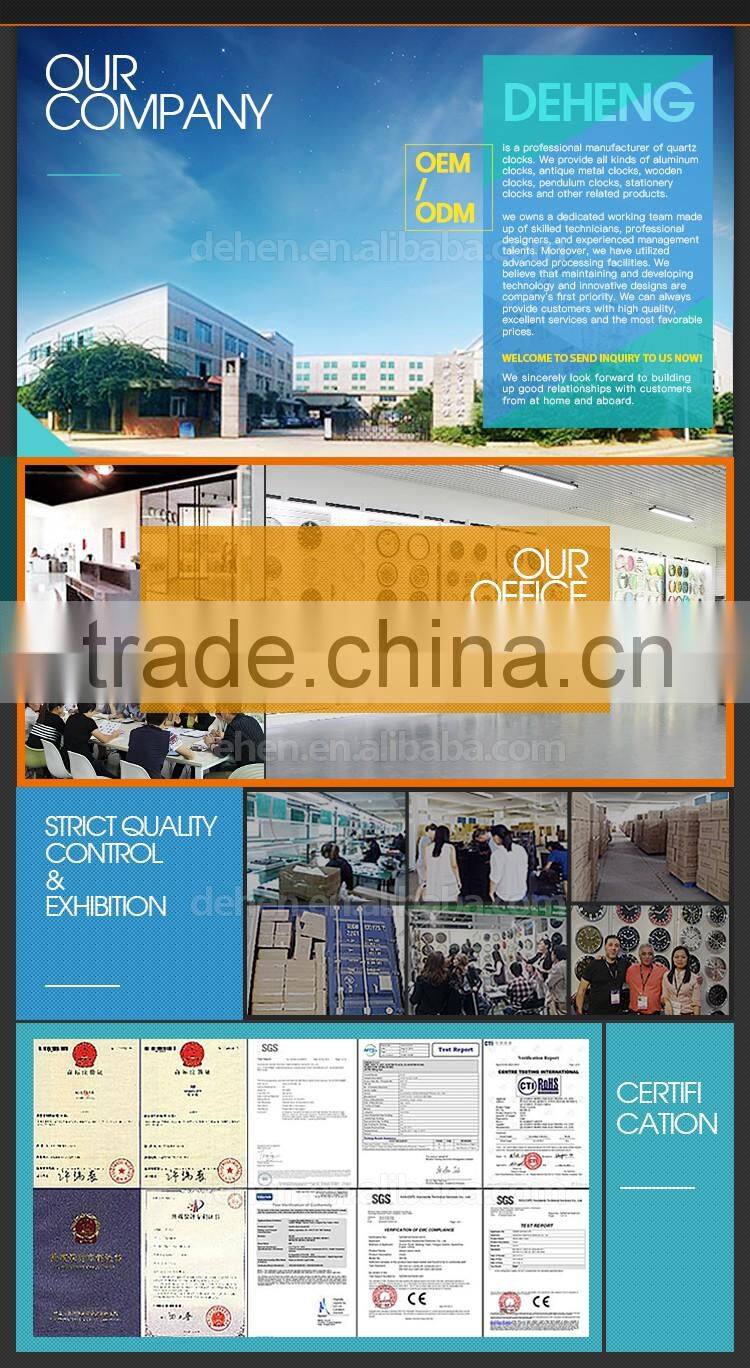 DEHENG mdf wall clock,vintage round clock, round rose art clock