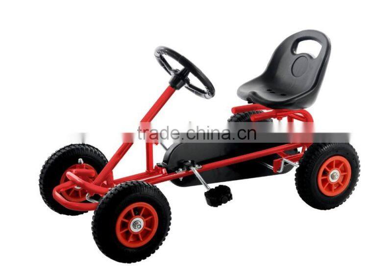 Pedal go kart for inflatable track racing field