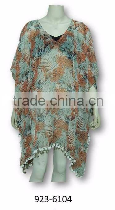 printed poly chiffon beach wear