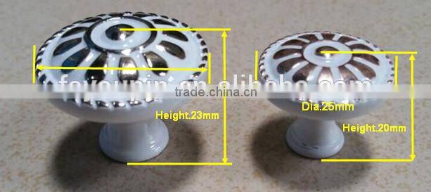 Flower Style Ivory Zinc Alloy Cabinet Knob for Drawer/Dresser/Closet