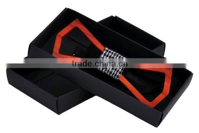 men Bamboo bow tie wholesale matts triangle plaid shape gentleman bow tie