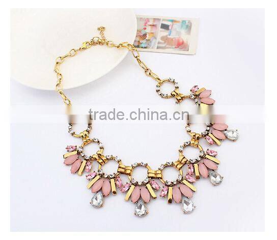 Blue Green Pink Vintage Choker Collar Pendant Statement Necklace Women Necklaces & Pendants Fashion Necklaces for Women 2014