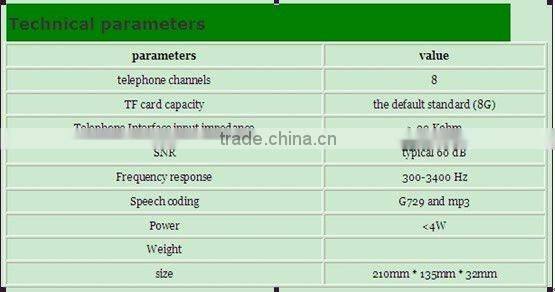 convenience 8 lines pbx call voice recorder convenient management recording system