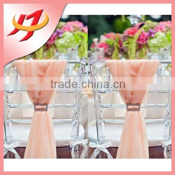 Elegant purple wedding chiffon patterns for chair cover for chiavari chair back
