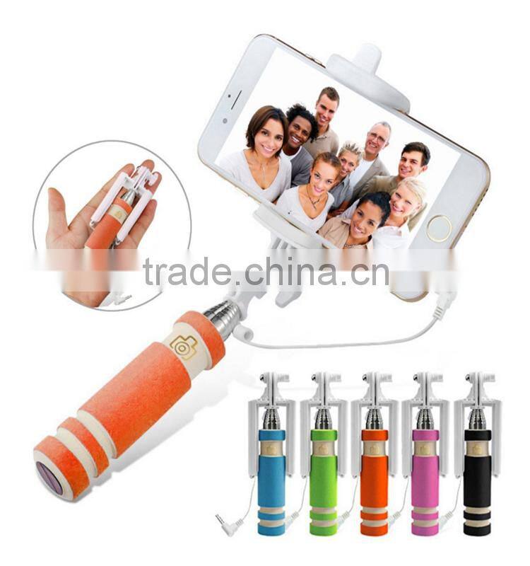New style high quality cheap remote cable wholesale selfie stick