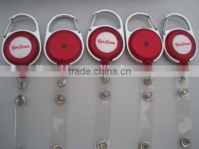 custom imprinting colored carabiner badge reel