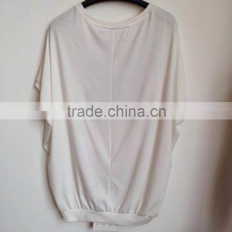 OEM Service 2015 Fashion Round Neck Tees 100% Cotton Casual Women Summer T Shirts Top Tee