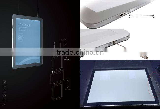 New Christmas Cable hanging system display led edge lit sign base digital photo frame