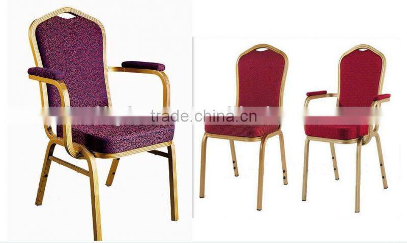 hotel choose strong gold frame handle chairs for banquet