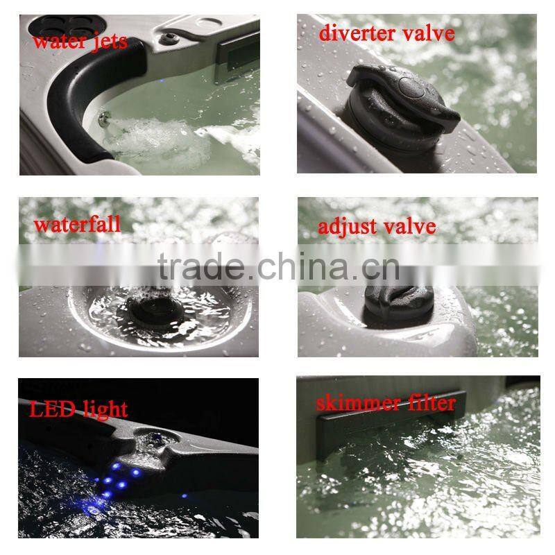 Fiberglass swimming pool spa with powerful massage jets endless spa pool JY8603