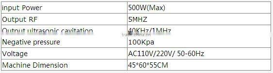 5 in 1 ultrasonic vacuum rf cavitation fat cutting BS08