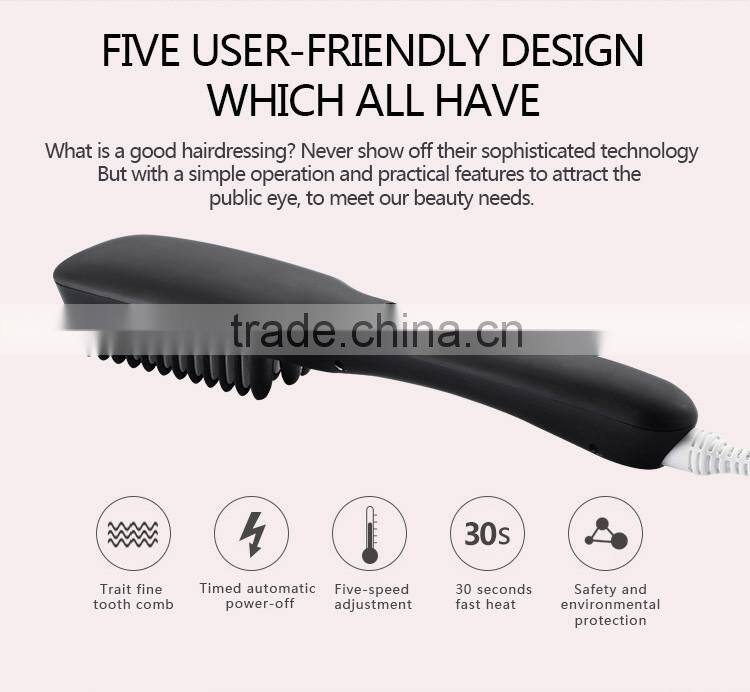 factory wholesale anion LCD electric brush that straightens hair