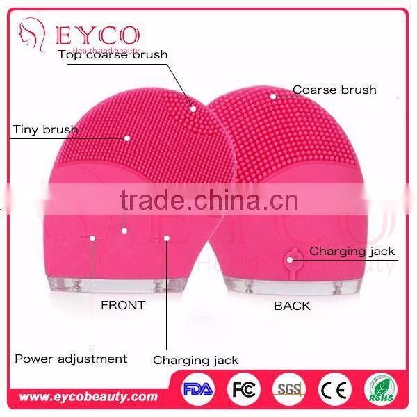 Wholesale Rechargeable Handheld Silicon Electric Facial Dead Skin Removal Cleansing Brush Massage Therapy Machine