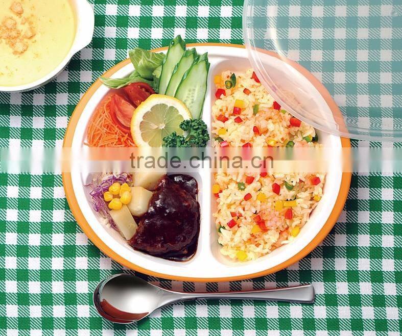 Rakuben Round Lunch Plate with Lid Plastic Microwave oven OK!