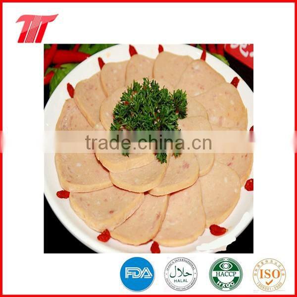 Organic and health luncheon meat in tins with easy open