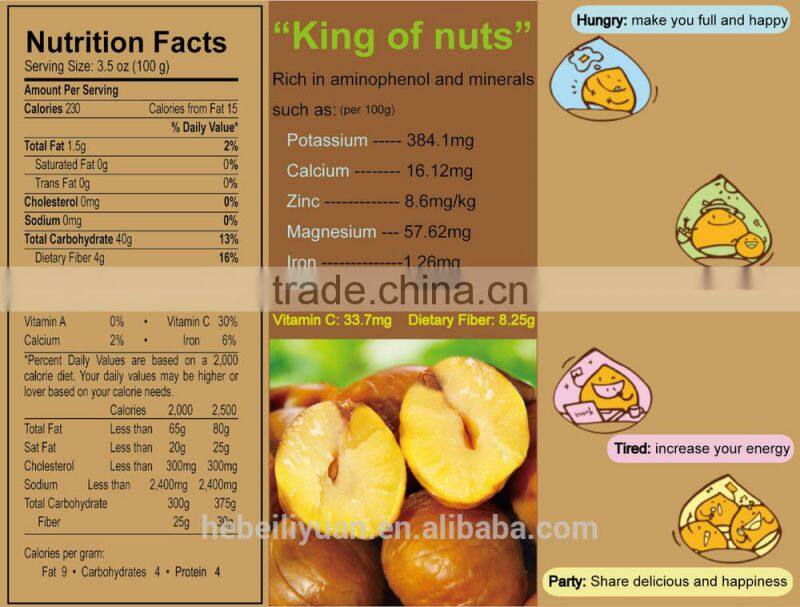 new crop organic snack foods roasted chestnuts in hot sale
