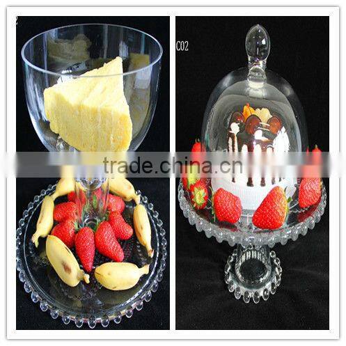 glass cake cover and stand