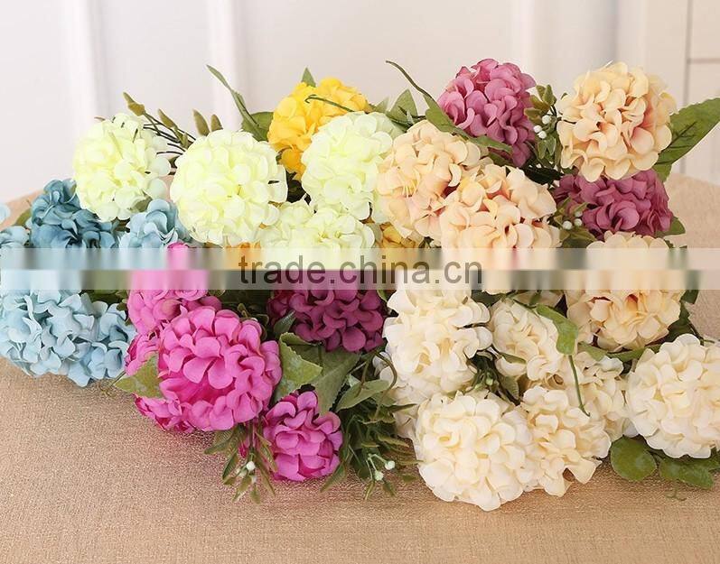 7 branches artificial indoor decoration silk plastic mum flower for sale