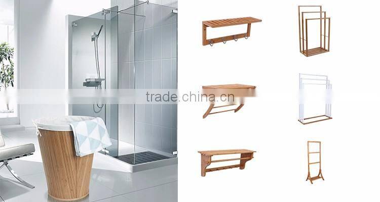 Bathroom accessory bamboo wall floating shelves