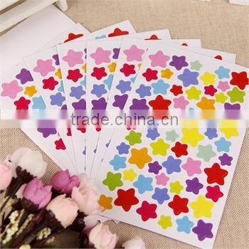 custom star adhesive washable remove paper label sticker for kids