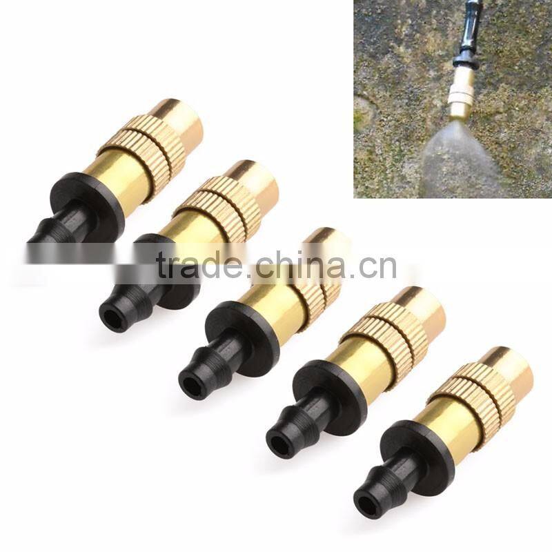 2016 Newest Gardening Water Cooling Thread Brass Spray Sprinkler 5pcs Adjustable Misting Nozzle