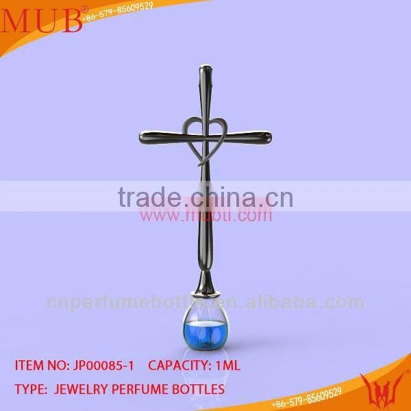 Perfume bottle pendant jewelry necklace cross perfume bottle