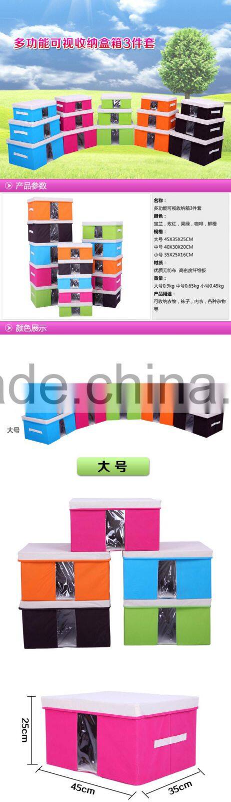 handheld home office Storage box with display window-orange L size