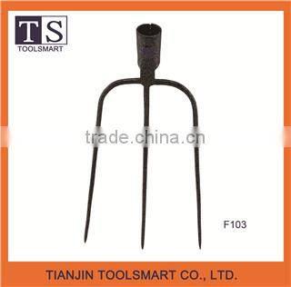 garden steel spading fork head with 4 prongs