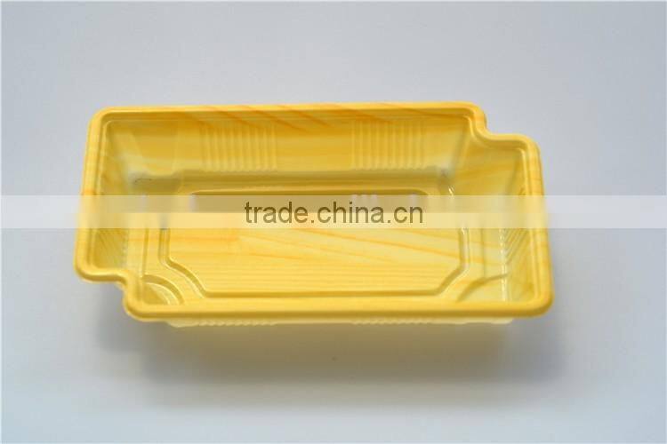Yellow Disposable Plastic Food Container with Lid