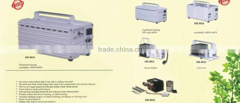 Aluminum Housing and Switchable Econo Magnetic Ballast for MH HPS Lamps and Plant Growth / Magnetic Ballast