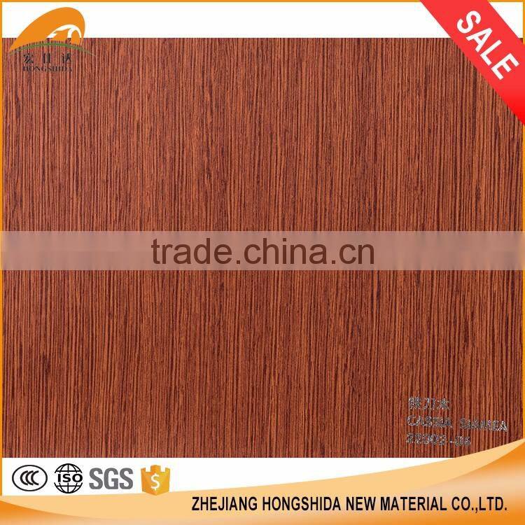Top quality cassia siamea wood grain heat shrink film soft pvc foil for MDF