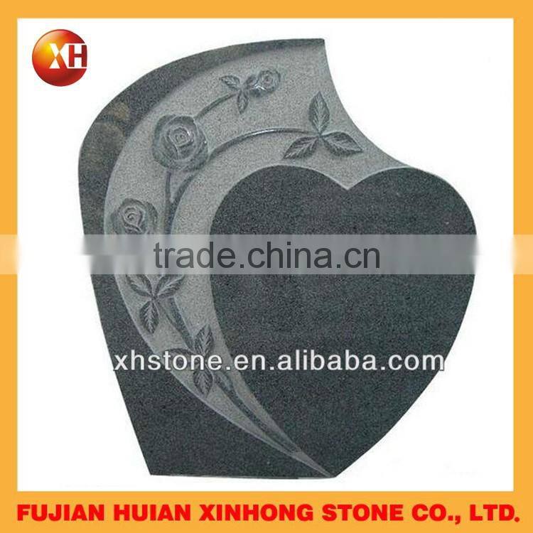 Top Quality Black and Red Heart Shaped Tombstone