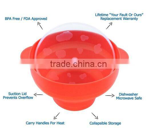 Collapsible Silicone Popcorn Popper,Microwaveable Silicone Popcorn Bucket