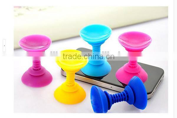 2014 Newest smart Mini silicone phone sucker stand two-side sucker