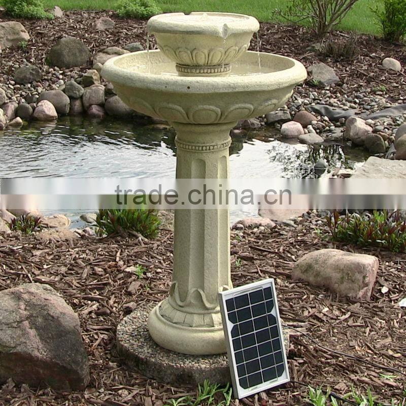 Outdoor Classics Chelsea Solar on Demand Two Tiered Birdbath Fountain